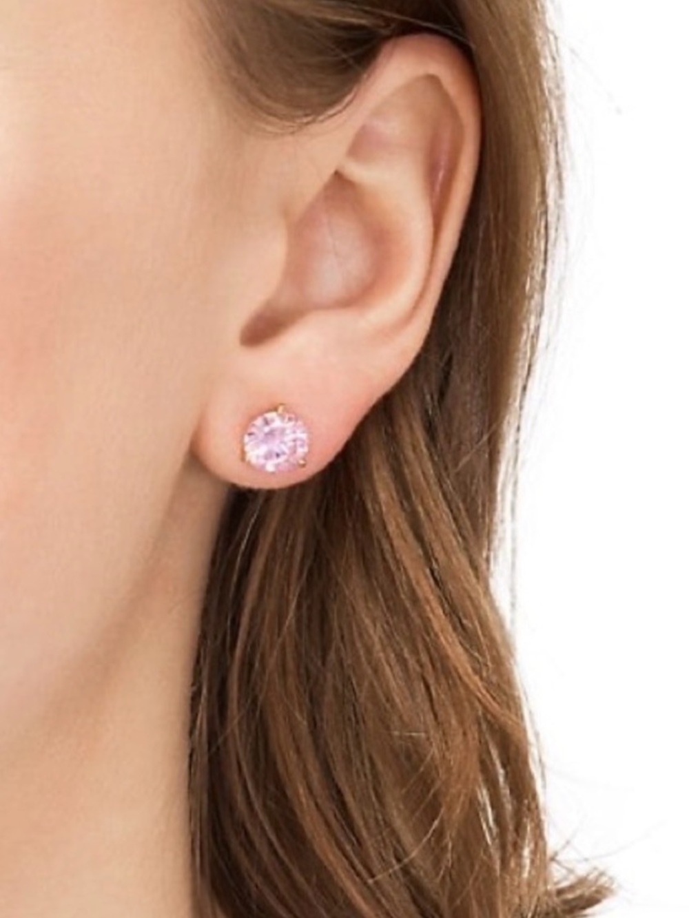 Kate Spade Pink Faceted Stud CZ Earrings